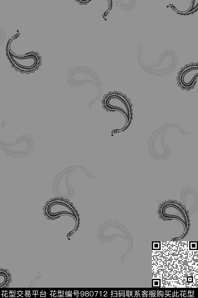 男装简约佩斯利数码印花华亿平台下载（图片编号: 980712） - 瓦栏（Walan）