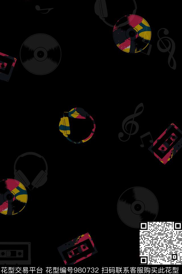 音乐肌理男装数码印花华亿平台下载（图片编号: 980732） - 瓦栏（Walan）