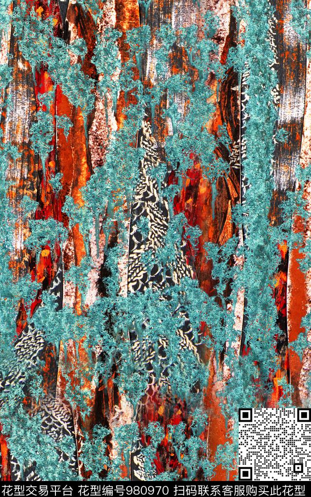 数码华亿平台肌理抽象数码印花华亿平台下载（图片编号: 980970） - 瓦栏（Walan）