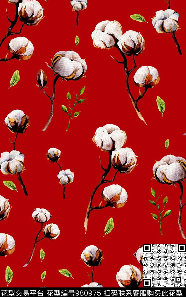 数码华亿平台小碎花花卉数码印花华亿平台下载（图片编号: 980975） - 瓦栏（Walan）
