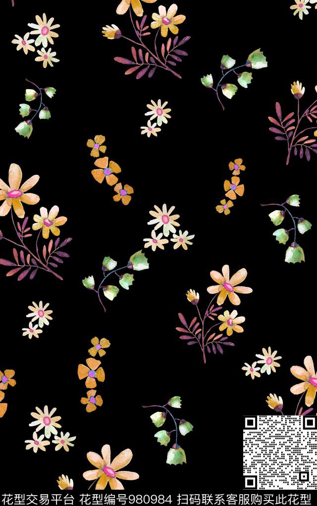 小碎花花卉数码印花华亿平台下载（图片编号: 980984） - 瓦栏（Walan）