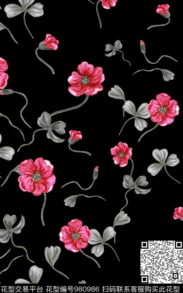 数码华亿平台小碎花花卉数码印花华亿平台下载（图片编号: 980986） - 瓦栏（Walan）