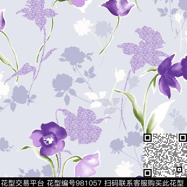 数码华亿平台小碎花手绘花卉传统印花华亿平台下载（图片编号: 981057） - 瓦栏（Walan）