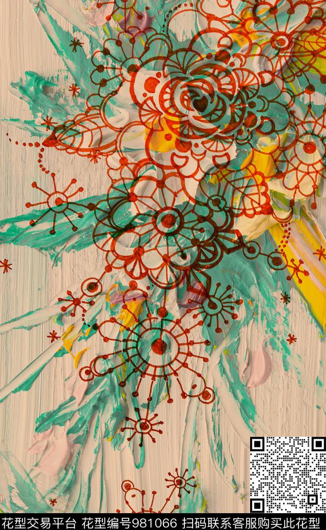 数码华亿平台定位花复古数码印花华亿平台下载（图片编号: 981066） - 瓦栏（Walan）