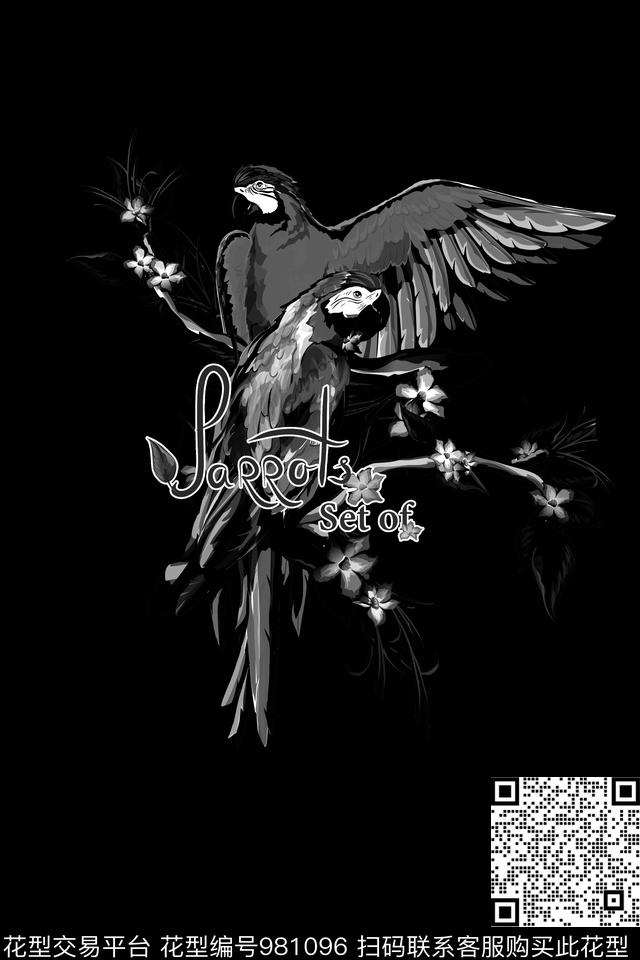 男装黑白华亿平台定位花数码印花华亿平台下载（图片编号: 981096） - 瓦栏（Walan）