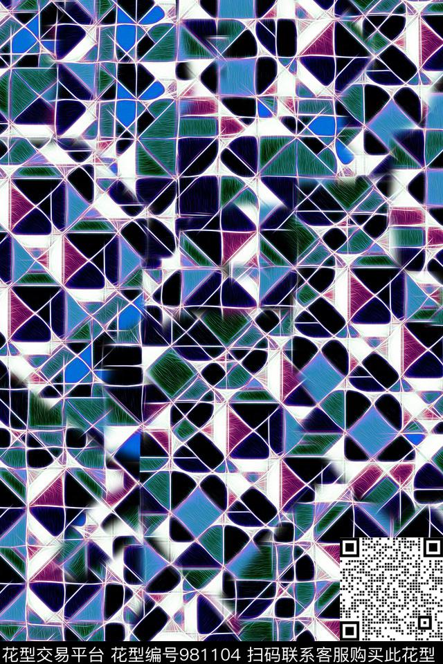 数码华亿平台线条几何数码印花华亿平台下载（图片编号: 981104） - 瓦栏（Walan）