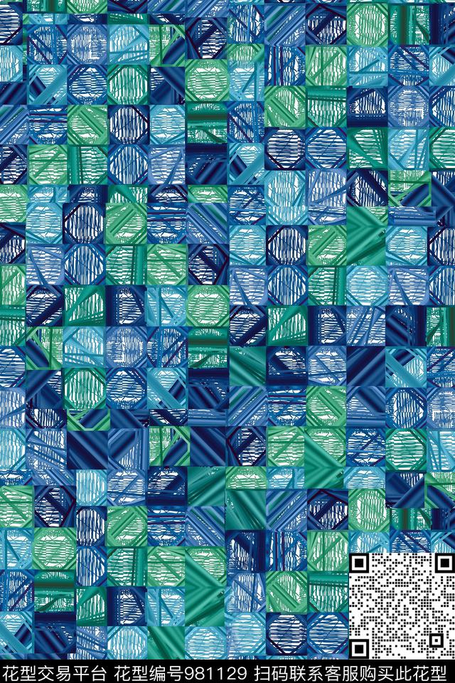 数码华亿平台线条几何数码印花华亿平台下载（图片编号: 981129） - 瓦栏（Walan）