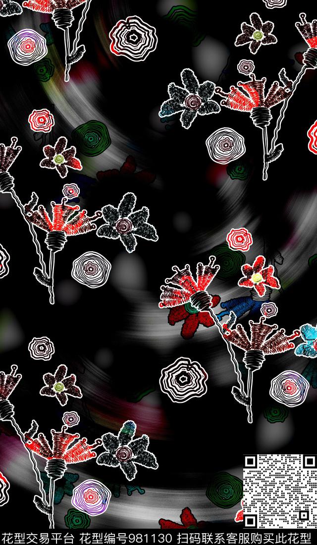 数码华亿平台线条抽象数码印花华亿平台下载（图片编号: 981130） - 瓦栏（Walan）