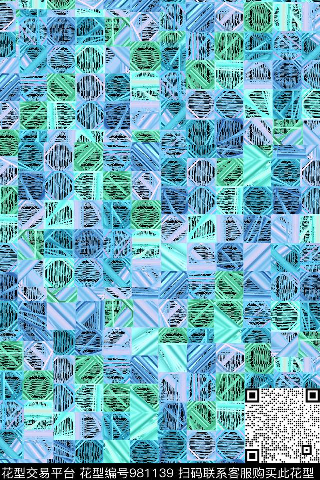 数码华亿平台线条几何数码印花华亿平台下载（图片编号: 981139） - 瓦栏（Walan）