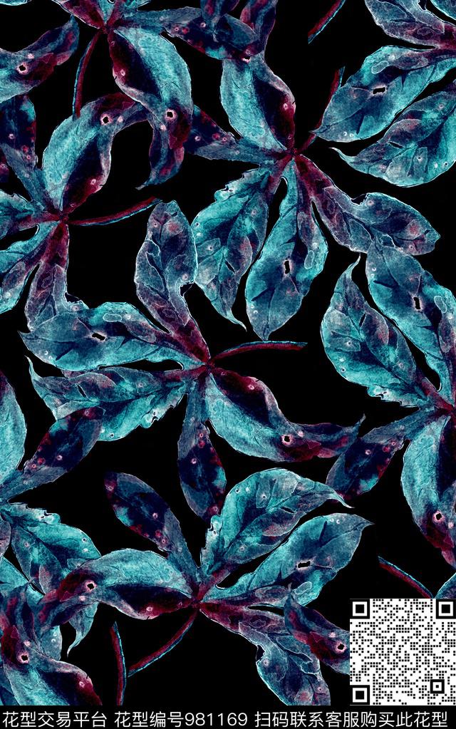 民族风抽象花卉数码印花华亿平台下载（图片编号: 981169） - 瓦栏（Walan）