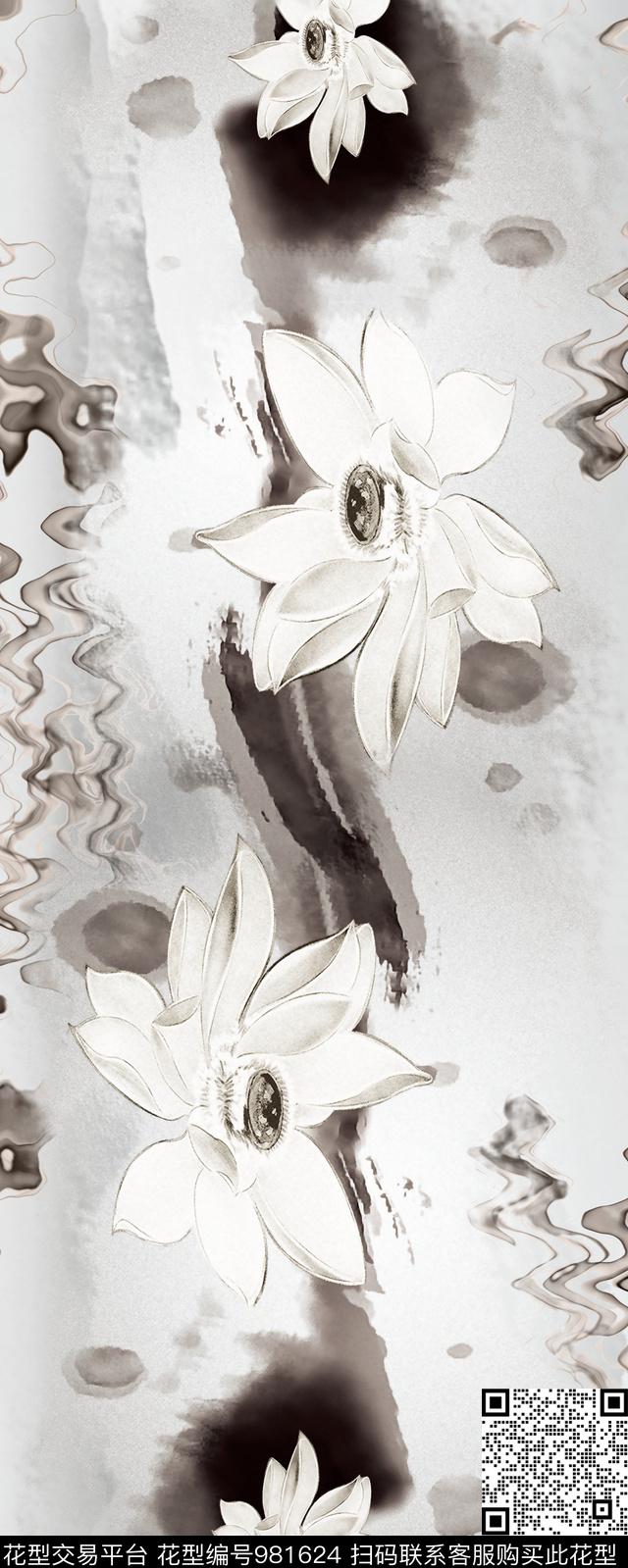 中国风数码华亿平台肌理数码印花华亿平台下载（图片编号: 981624） - 瓦栏（Walan）