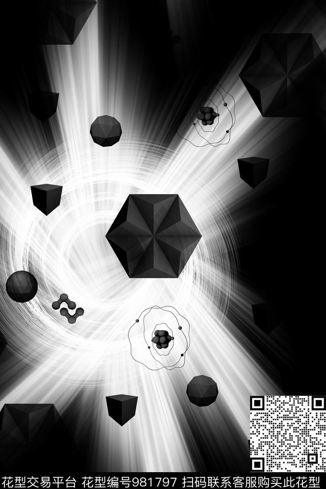 男装休闲抽象数码印花华亿平台下载（图片编号: 981797） - 瓦栏（Walan）