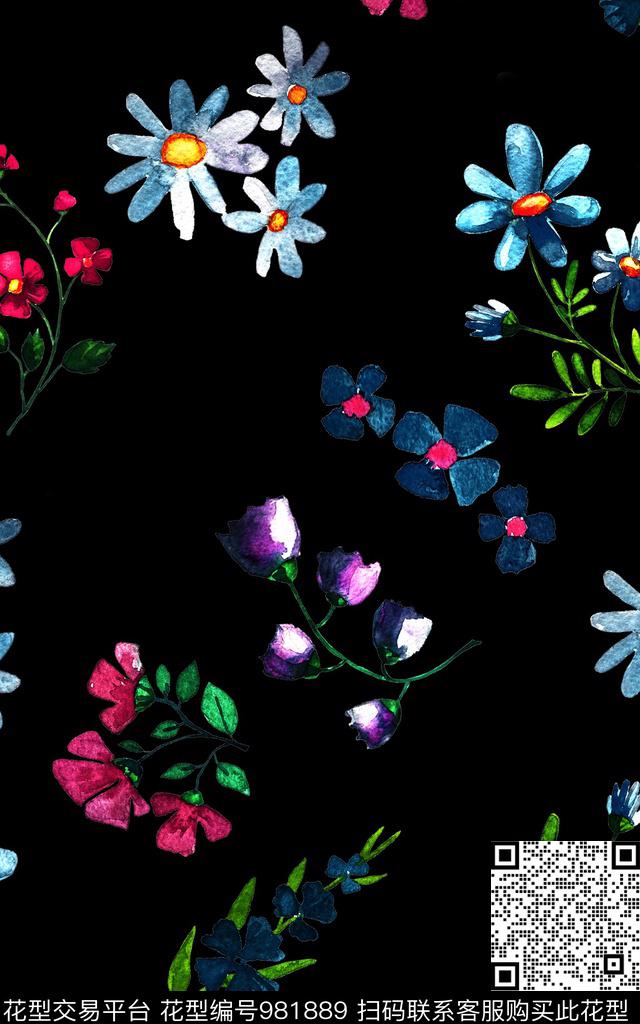 民族风小碎花抽象数码印花华亿平台下载（图片编号: 981889） - 瓦栏（Walan）