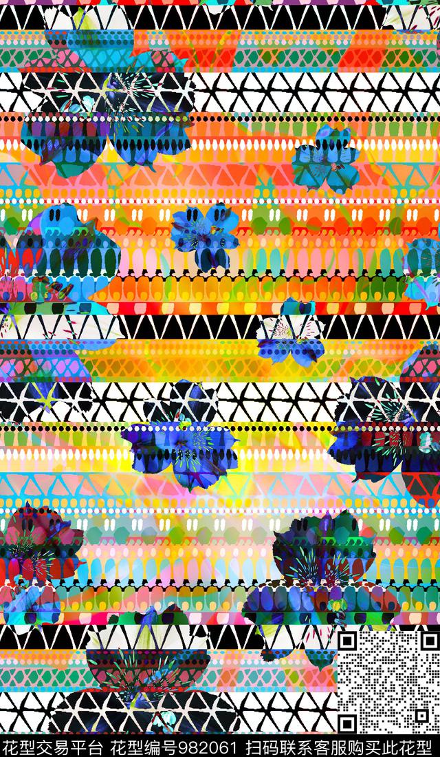 数码华亿平台抽象花卉数码印花华亿平台下载（图片编号: 982061） - 瓦栏（Walan）