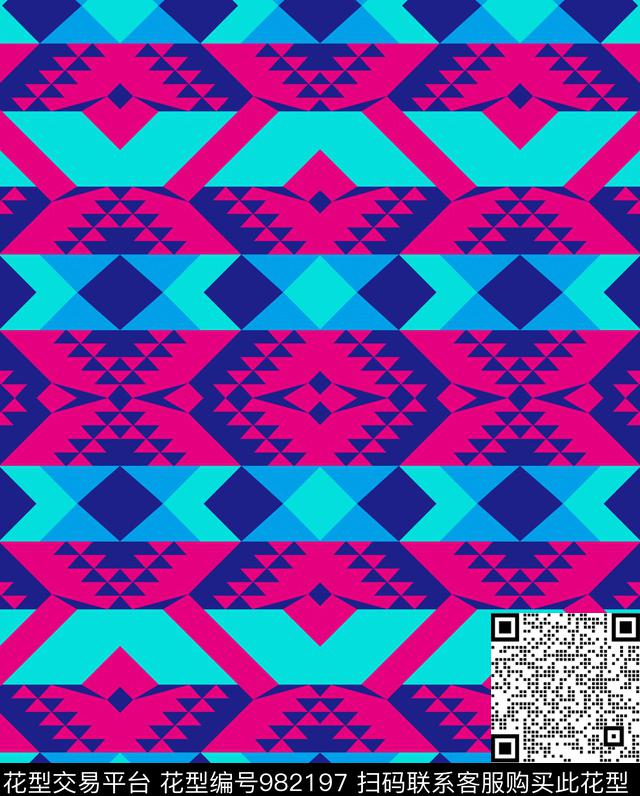 男装女装几何数码印花华亿平台下载（图片编号: 982197） - 瓦栏（Walan）