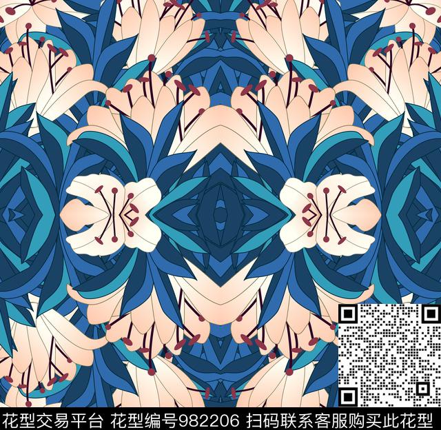 花卉女装潮牌数码印花华亿平台下载（图片编号: 982206） - 瓦栏（Walan）