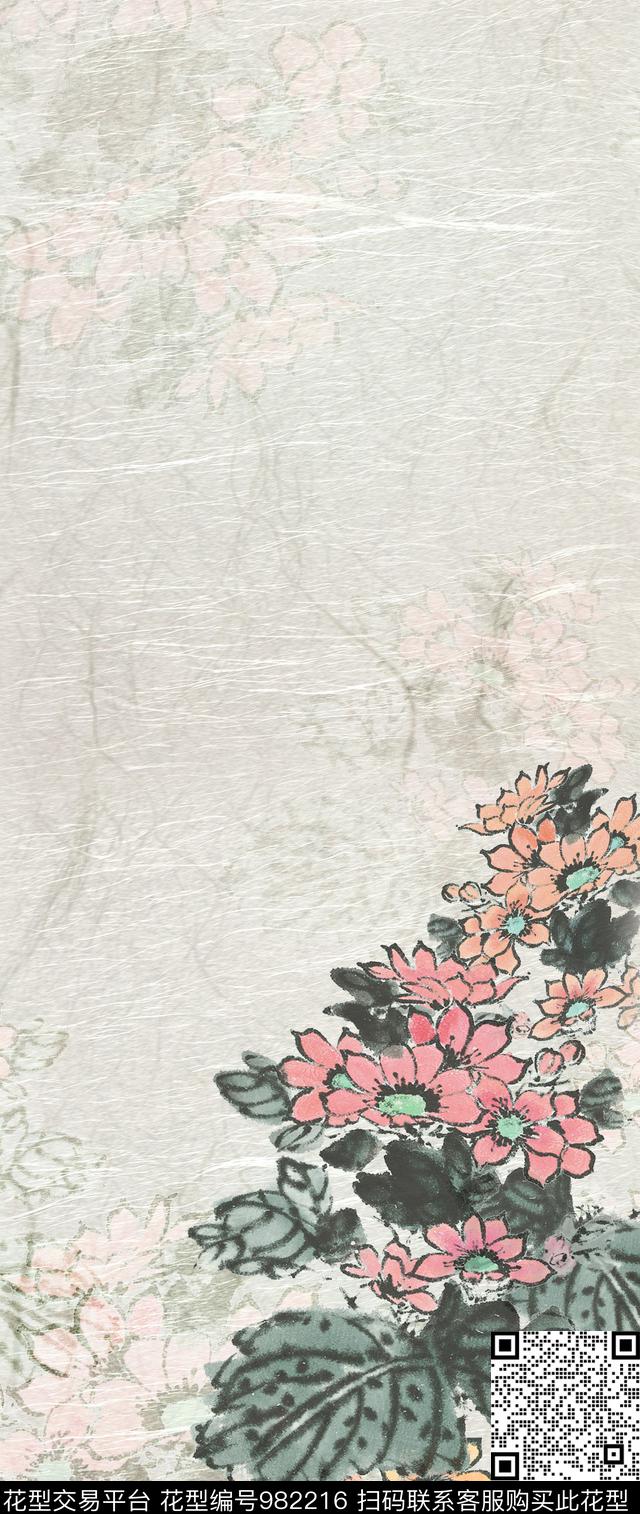 中国风数码华亿平台肌理数码印花华亿平台下载（图片编号: 982216） - 瓦栏（Walan）