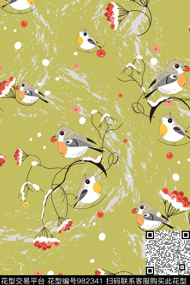 数码华亿平台鸟花卉数码印花华亿平台下载（图片编号: 982341） - 瓦栏（Walan）