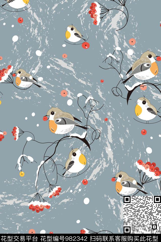 数码华亿平台鸟花卉数码印花华亿平台下载（图片编号: 982342） - 瓦栏（Walan）
