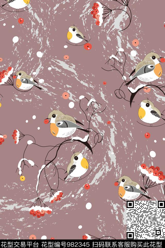 数码华亿平台鸟花卉数码印花华亿平台下载（图片编号: 982345） - 瓦栏（Walan）