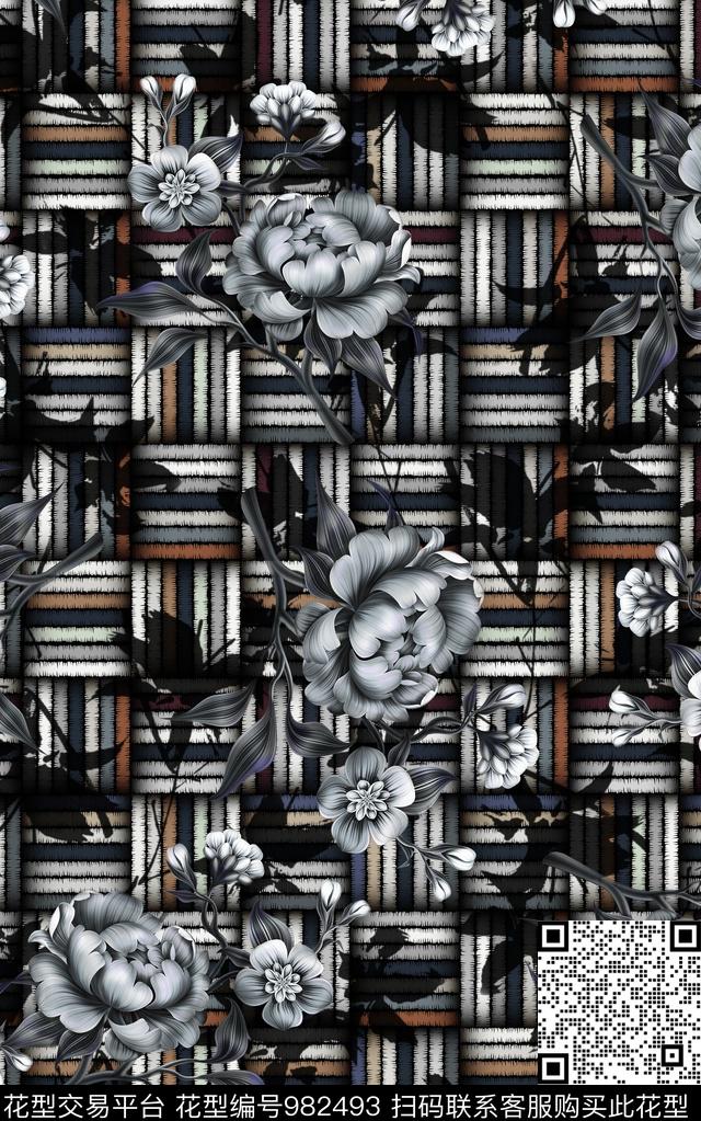 民族风花卉复古数码印花华亿平台下载（图片编号: 982493） - 瓦栏（Walan）
