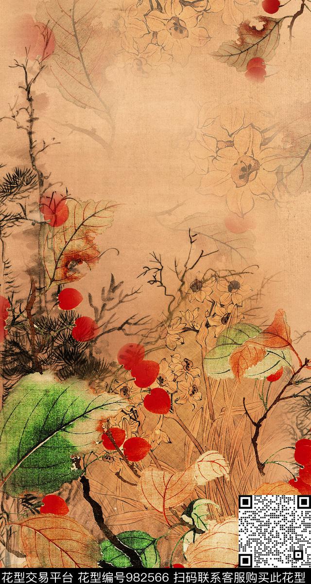 数码华亿平台花卉定位花数码印花华亿平台下载（图片编号: 982566） - 瓦栏（Walan）