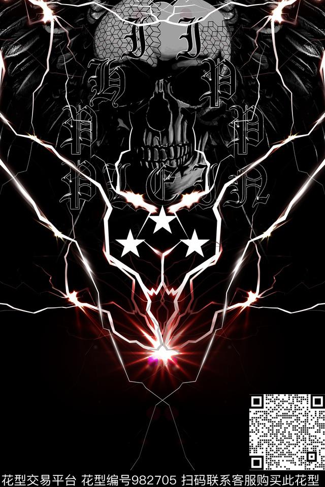 昆虫男装黑白华亿平台数码印花华亿平台下载（图片编号: 982705） - 瓦栏（Walan）