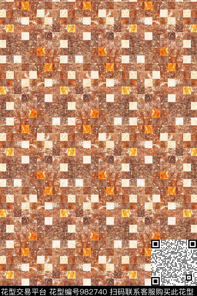 格子肌理棉麻数码印花华亿平台下载（图片编号: 982740） - 瓦栏（Walan）