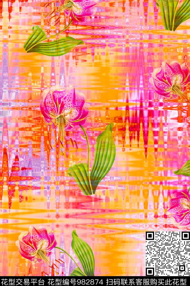 数码华亿平台花卉女装数码印花华亿平台下载（图片编号: 982874） - 瓦栏（Walan）