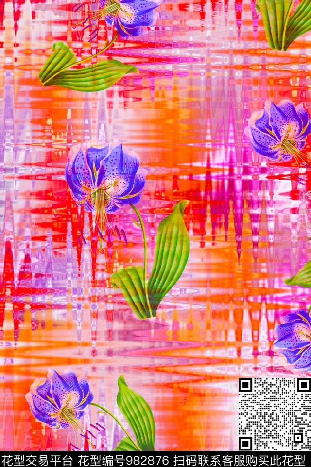 数码华亿平台花卉女装数码印花华亿平台下载（图片编号: 982876） - 瓦栏（Walan）