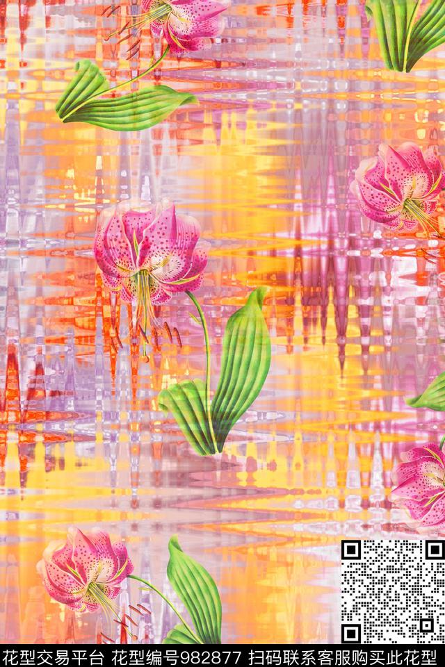 数码华亿平台花卉女装数码印花华亿平台下载（图片编号: 982877） - 瓦栏（Walan）