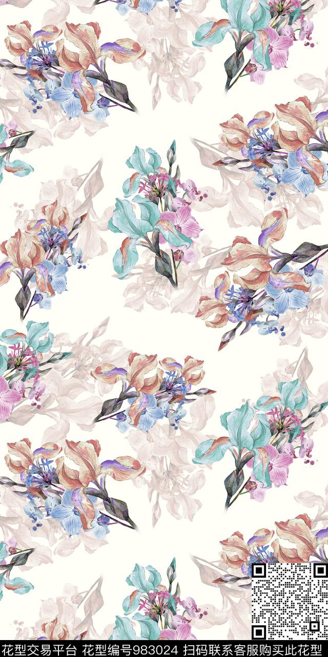 数码华亿平台植物花卉数码印花华亿平台下载（图片编号: 983024） - 瓦栏（Walan）