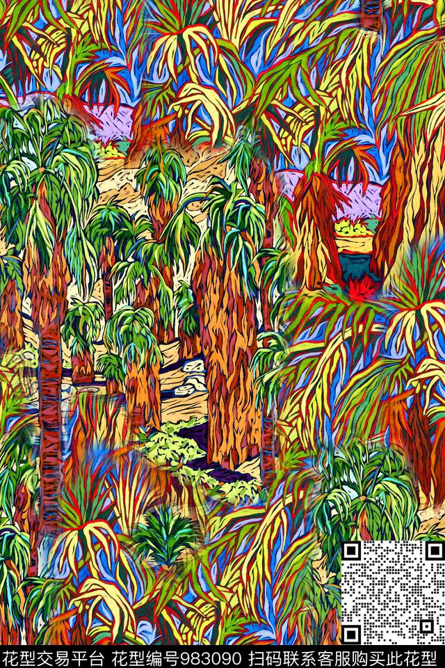 条纹肌理抽象数码印花华亿平台下载（图片编号: 983090） - 瓦栏（Walan）