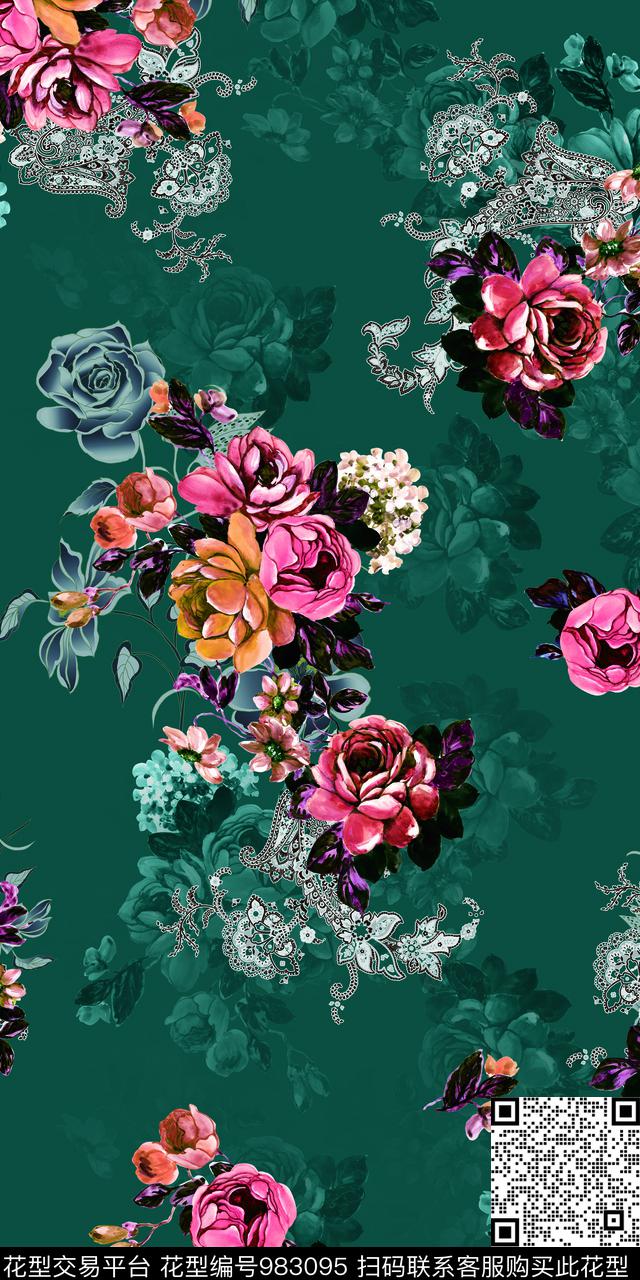 中老年旗袍数码华亿平台数码印花华亿平台下载（图片编号: 983095） - 瓦栏（Walan）