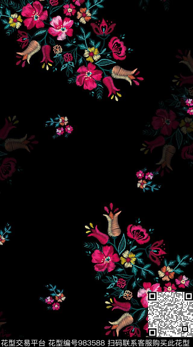 绣花华亿平台定位花旗袍数码印花华亿平台下载（图片编号: 983588） - 瓦栏（Walan）