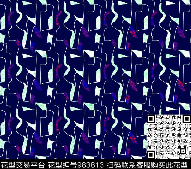 男装休闲几何传统印花华亿平台下载（图片编号: 983813） - 瓦栏（Walan）