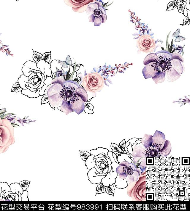 衬衫数码华亿平台鲜花数码印花华亿平台下载（图片编号: 983991） - 瓦栏（Walan）