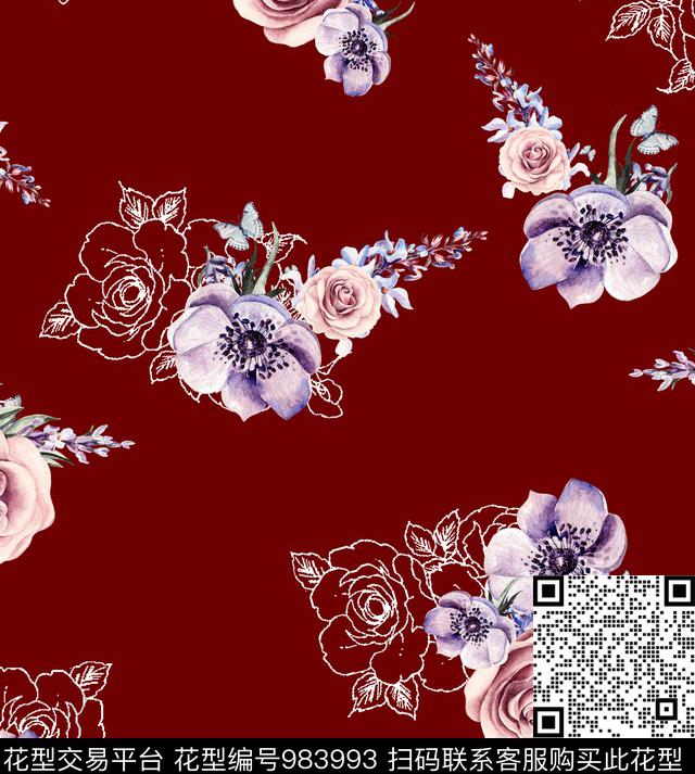 衬衫数码华亿平台鲜花数码印花华亿平台下载（图片编号: 983993） - 瓦栏（Walan）