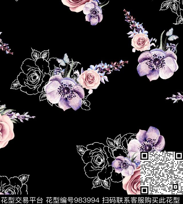 衬衫数码华亿平台鲜花数码印花华亿平台下载（图片编号: 983994） - 瓦栏（Walan）