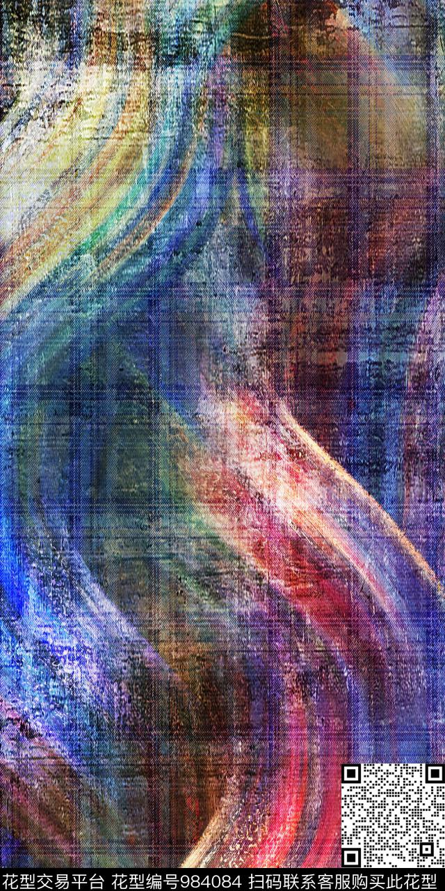 数码华亿平台抽象几何数码印花华亿平台下载（图片编号: 984084） - 瓦栏（Walan）