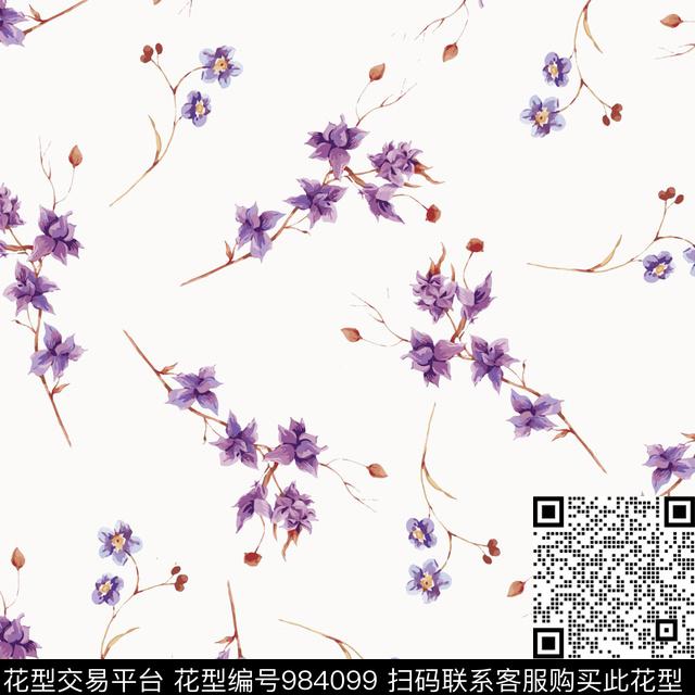 数码华亿平台花卉大牌风数码印花华亿平台下载（图片编号: 984099） - 瓦栏（Walan）