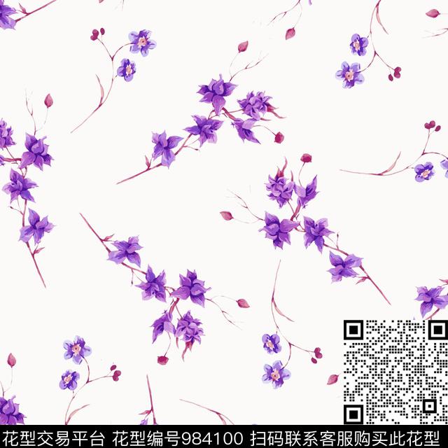 数码华亿平台花卉大牌风数码印花华亿平台下载（图片编号: 984100） - 瓦栏（Walan）