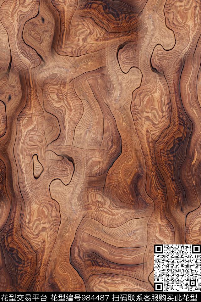 数码华亿平台肌理木纹数码印花华亿平台下载（图片编号: 984487） - 瓦栏（Walan）