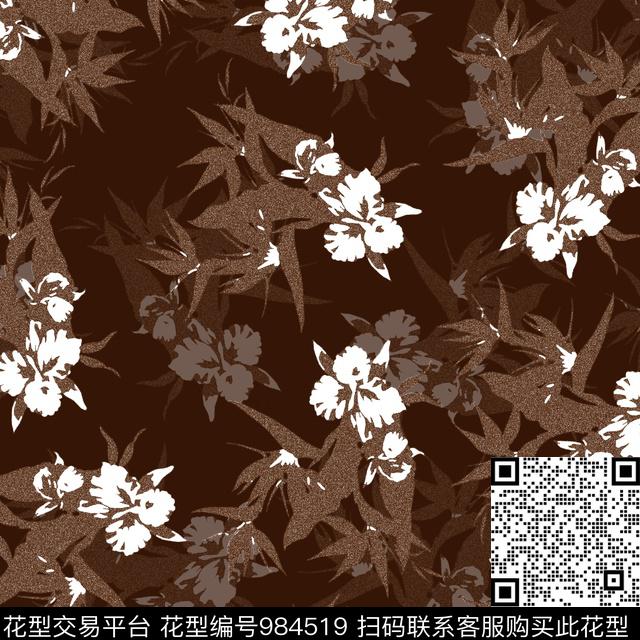 数码华亿平台花卉大牌风数码印花华亿平台下载（图片编号: 984519） - 瓦栏（Walan）