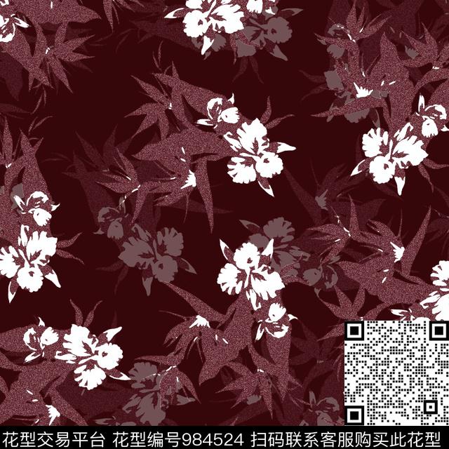 数码华亿平台花卉大牌风数码印花华亿平台下载（图片编号: 984524） - 瓦栏（Walan）