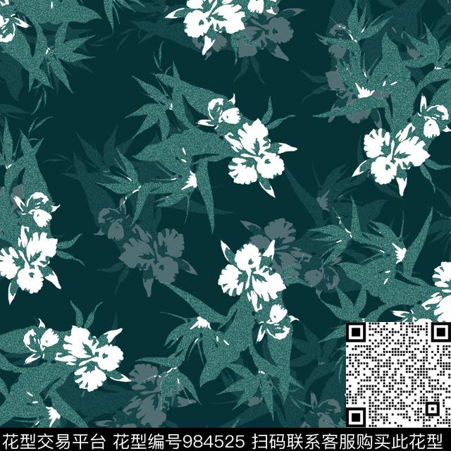 数码华亿平台花卉大牌风数码印花华亿平台下载（图片编号: 984525） - 瓦栏（Walan）