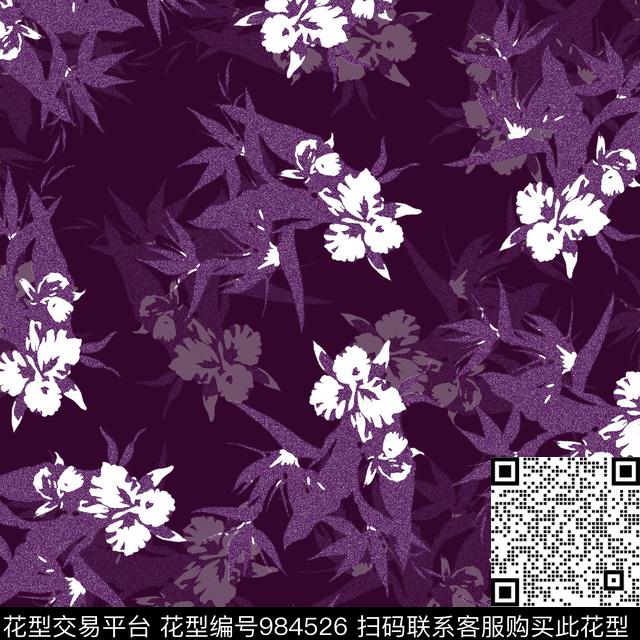 数码华亿平台花卉大牌风数码印花华亿平台下载（图片编号: 984526） - 瓦栏（Walan）