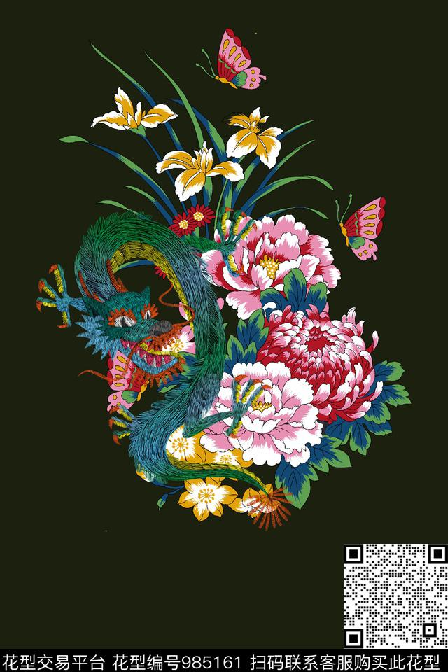数码华亿平台龙花卉数码印花华亿平台下载（图片编号: 985161） - 瓦栏（Walan）