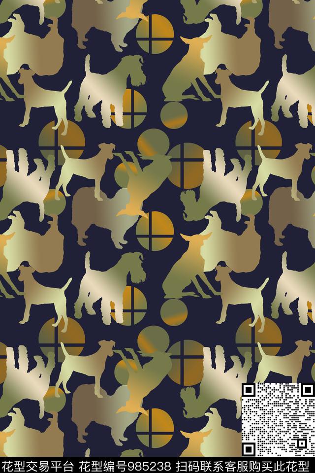 狗狗年欢庆动物数码印花华亿平台下载（图片编号: 985238） - 瓦栏（Walan）