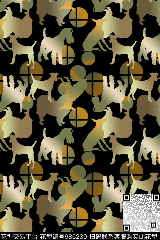 狗动物纹狗年欢庆数码印花华亿平台下载（图片编号: 985239） - 瓦栏（Walan）